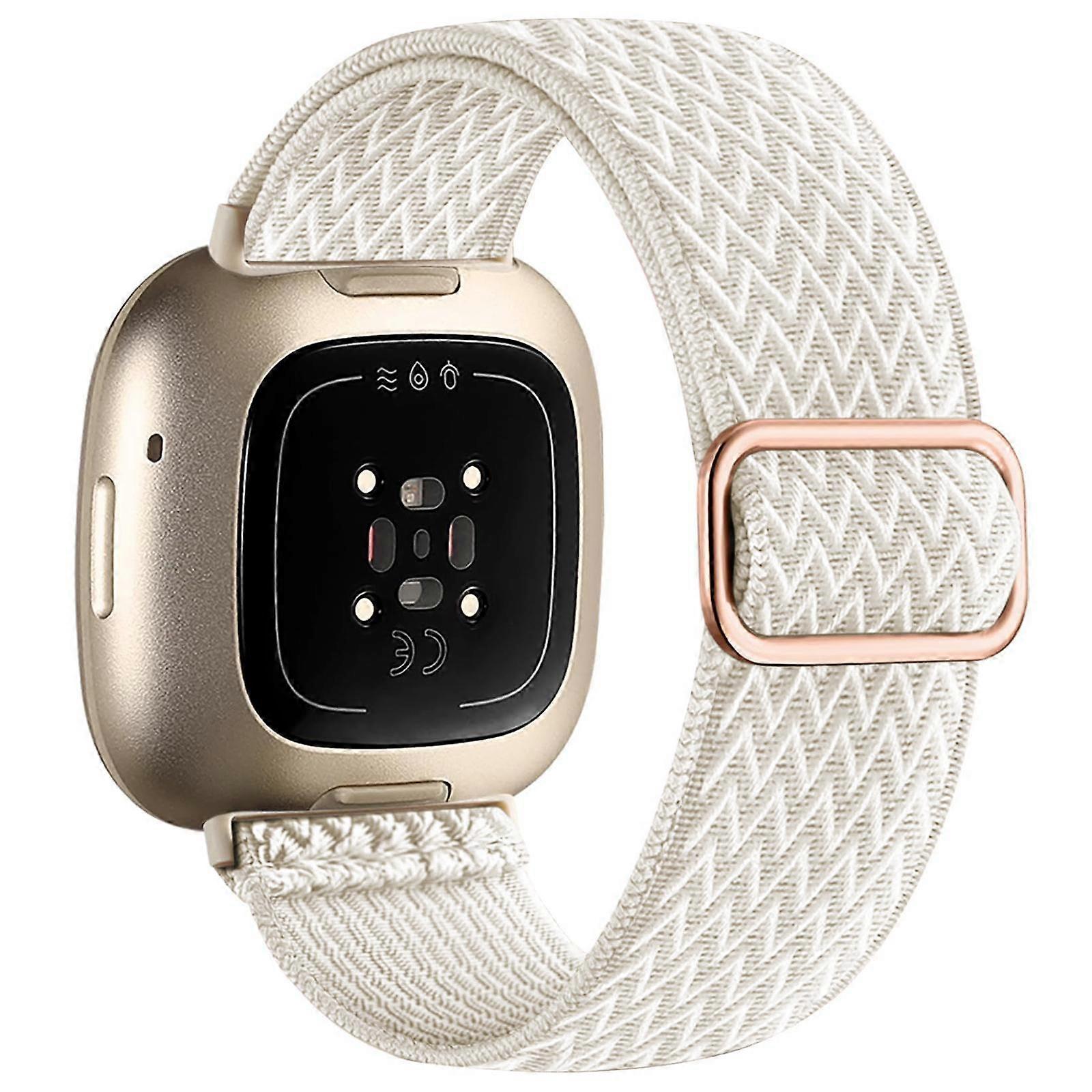 xDfind Wavy Nylon Braided Stretch Watch Band with Adjustment Buckle For Fitbit Versa 4 / 3 / Sense2 / 1