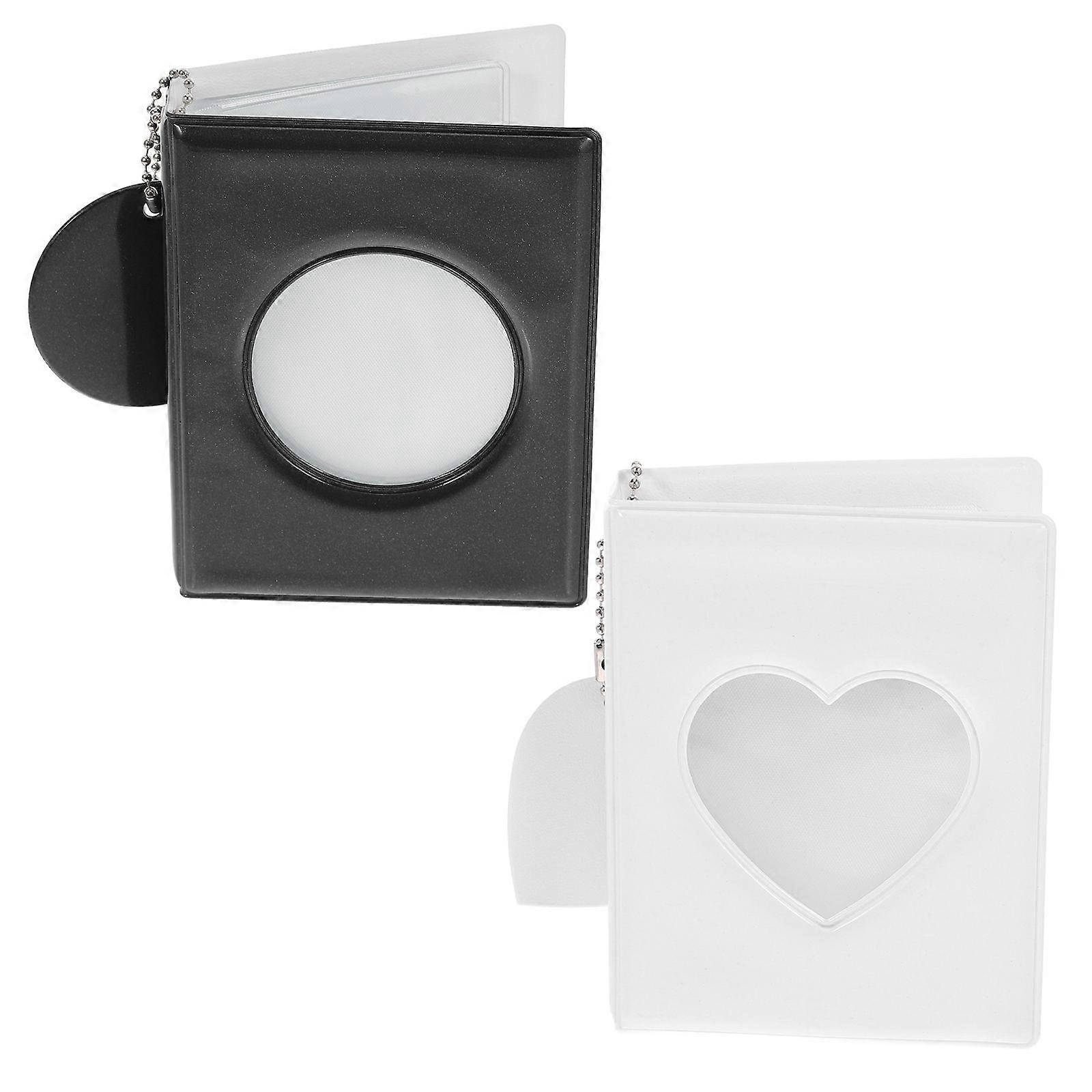 2pcs Mini Photo Album with Cute Hollow Design, Portable Picture Storage for Scrapbooking, Weddings, Birthdays and Fan Collections
