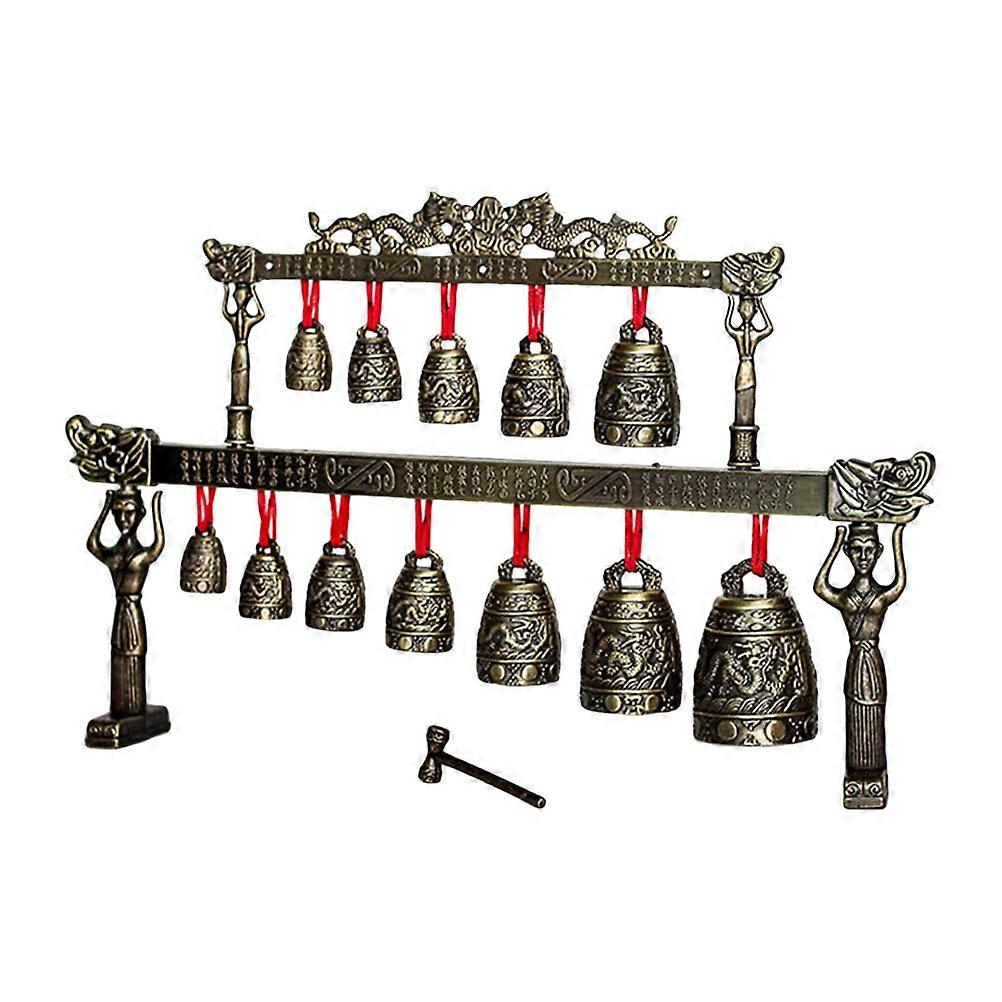 Unique Musical Instruments Miniature Chinese Gong For Art Enthusiasts Dark Brown Color Bronze Material 1Pack