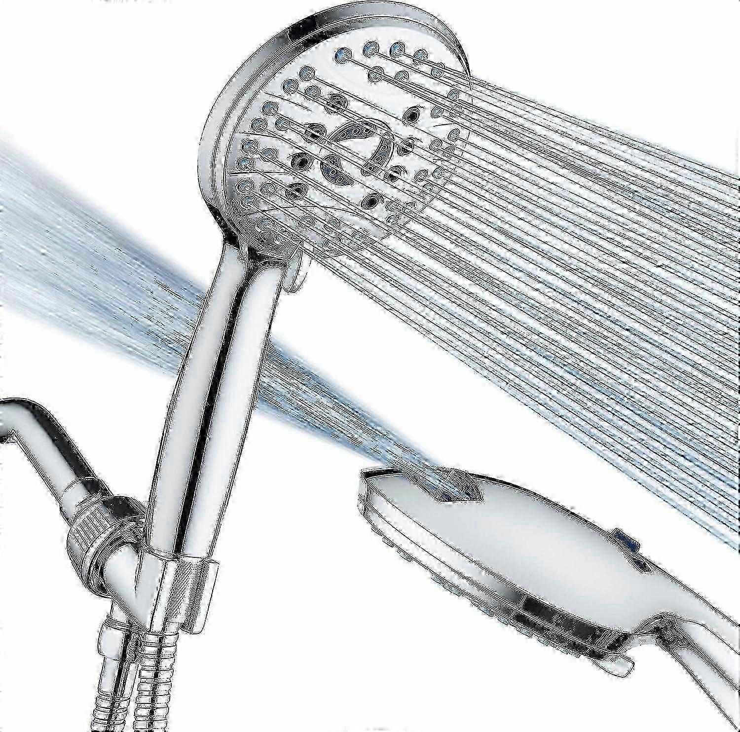 AquaCare High Pressure 8-mode Handheld Shower Head - Anti-clog Nozzles, Built-in Power Wash to Clean