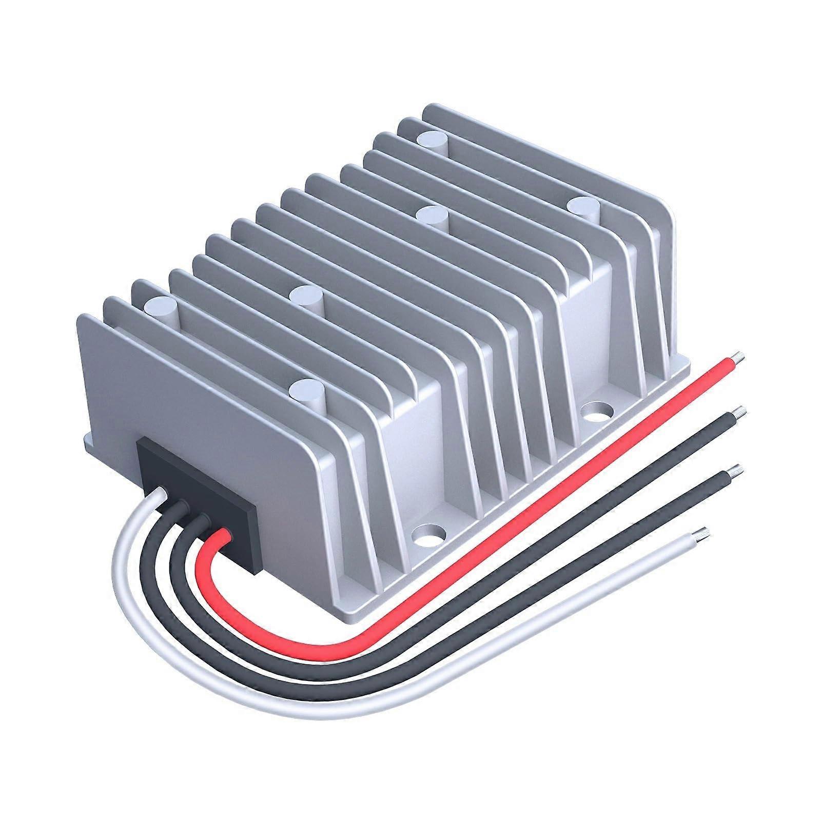 DC to DC Boost Buck Converter - 9-36V Input, 13.8V Output, 1A-30A Current Options, Waterproof Aluminum Case, 20A Alu 75 Silver