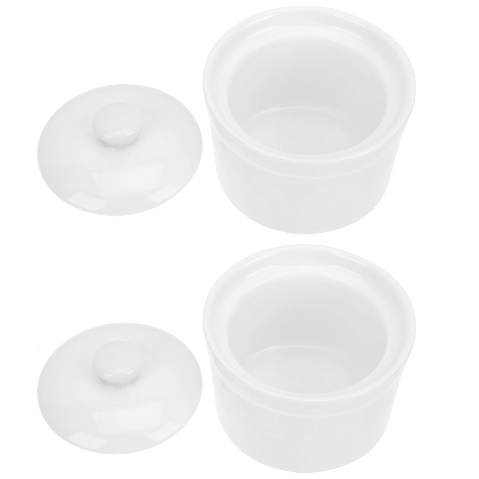2pcs Stewing Bowl Delicate Soup Bowl with Lid for Restaurant