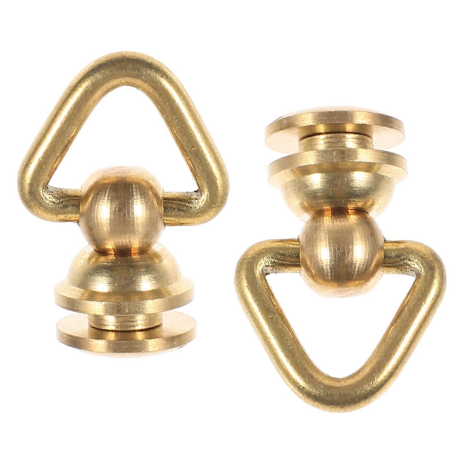 2pcs Triangle Rings Metal Rivet Studs Screw Back Rivets Purse Backpack Metal Triangle Ring Buckles