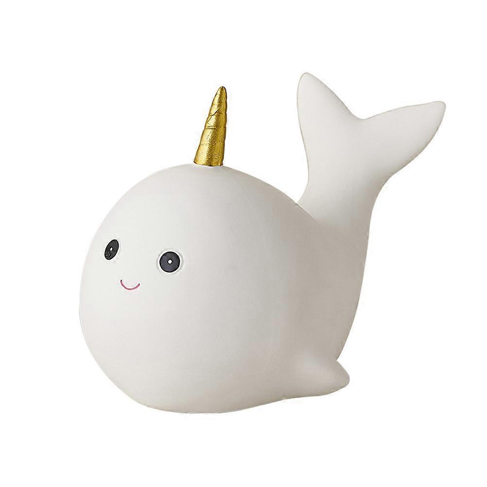 White Ceramic DolphinShaped LED Night Light for Home Decor bedside table light 4.5x3.1 inches