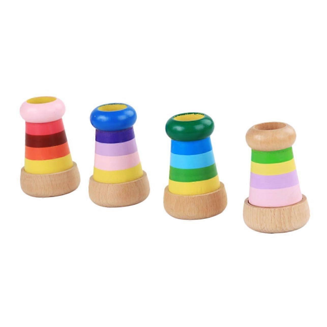 Wood Kaleidoscope Made of Beech Wood Educational Learning Toy with Rotating Design and Random Colors for Boys and Girls