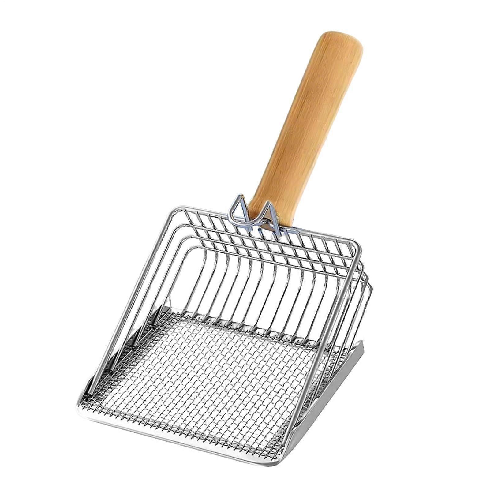 Cat litter scoop, deep cat toilet scoop with wooden handle sturdy quicksifting nonstick scoop for cats Ref: 8364