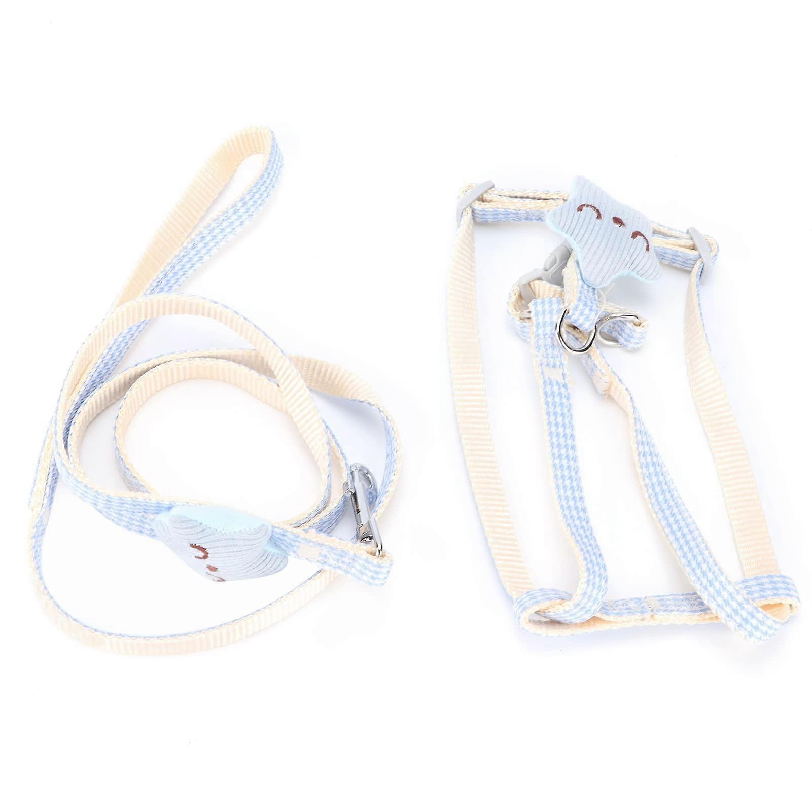 Dog Harness Soft Mesh Breathable Body Harness and Lead Set for Small Medium Large Dogs - 1.5 Blue