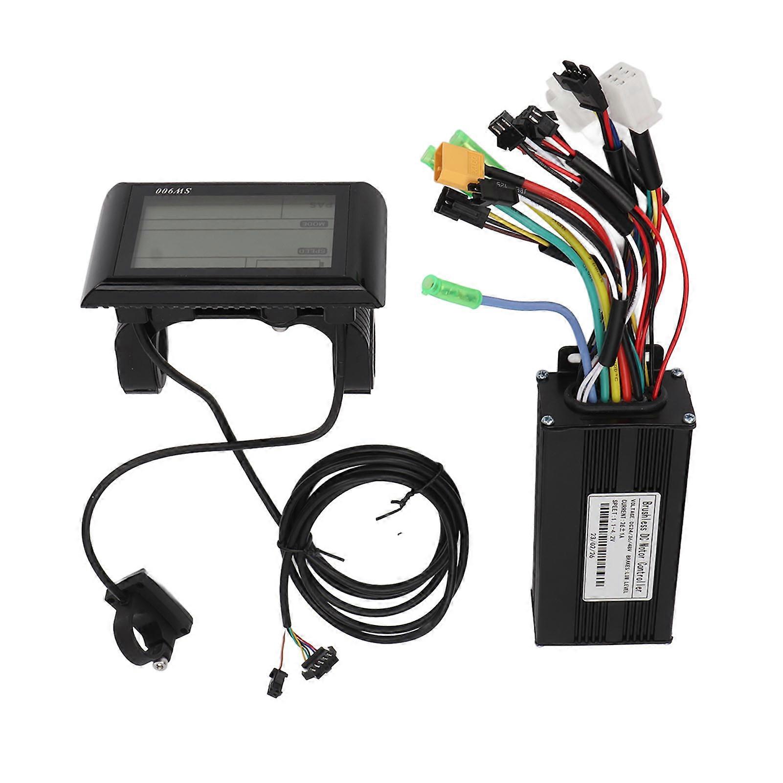 Electric Bike Motor Controller Kit 26A DC 24V 36V 48V Heat Dissipation LCD Display Panel Brushless Controller for Bike 