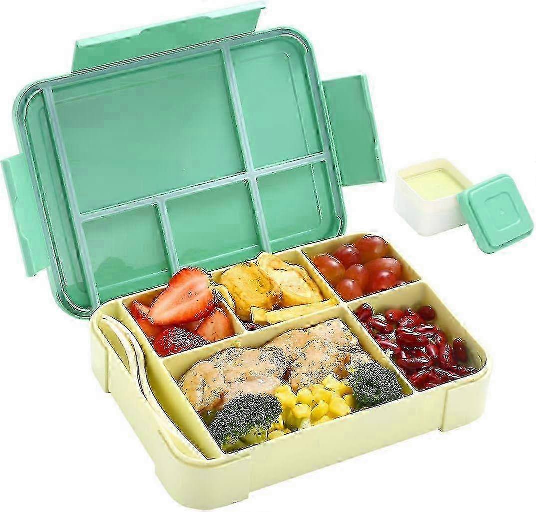 Green Bento Lunch Box with Spoon and Fork SZRH A-S