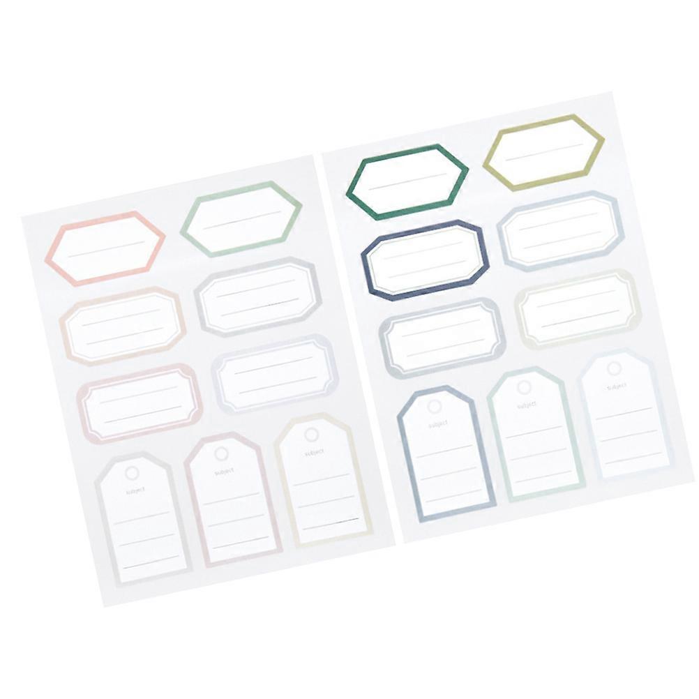 Sticky Label Paper Waterproof Name Stickers for Home Office Classroom Use 5 Sheets Random Color