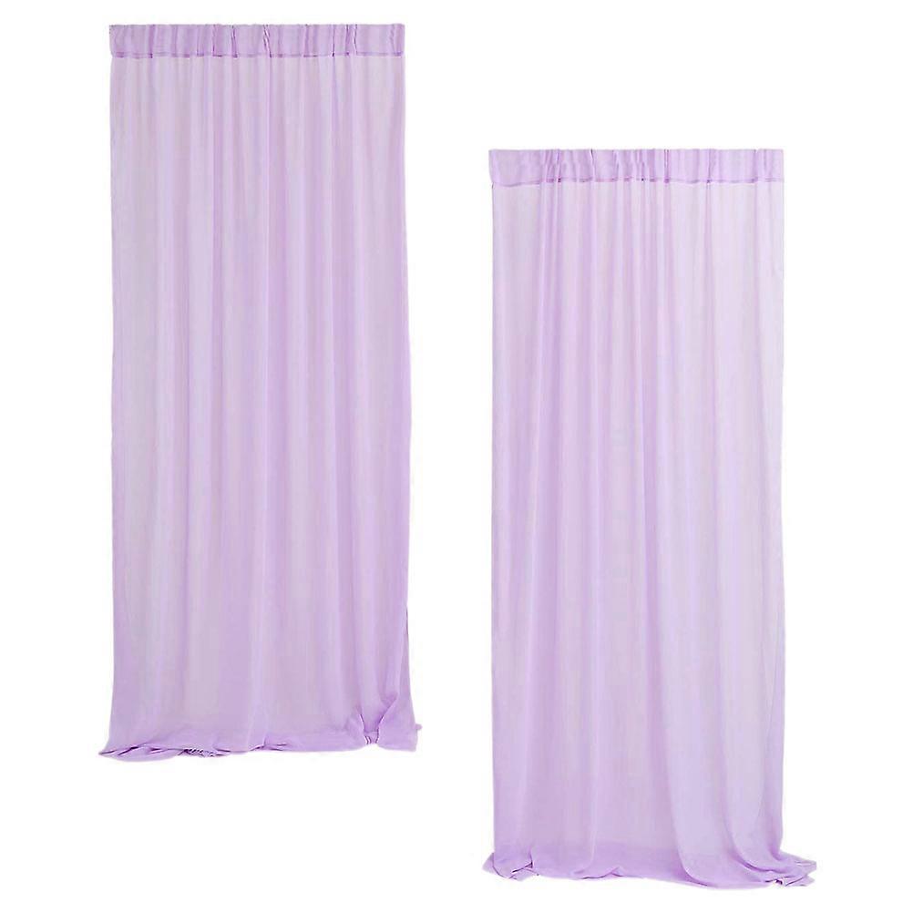 Purple Wedding Organza Gauze Curtain for Decorative Yarn Prop Background Decoration 2Pcs