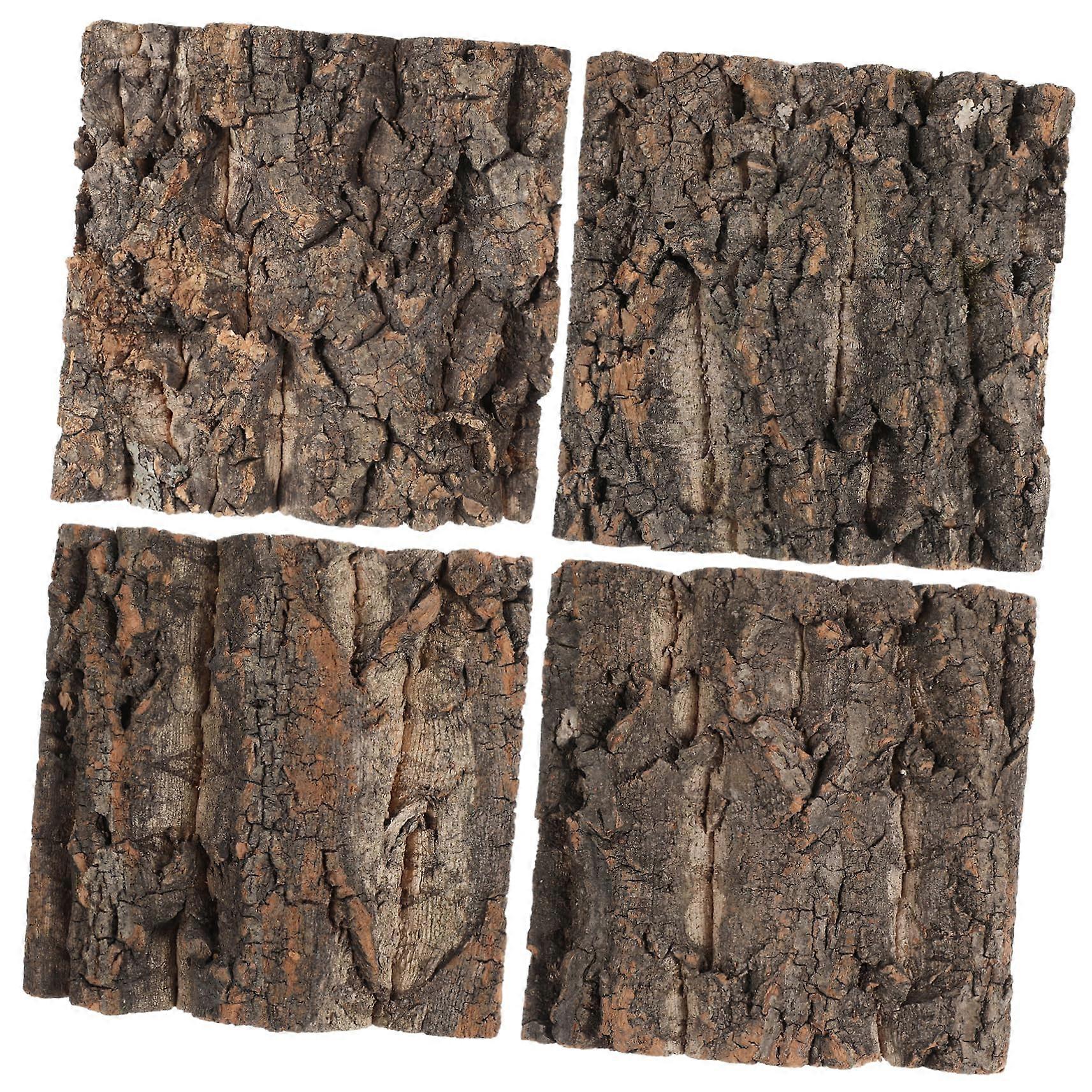 Pack of 4 Aquarium Decoration Gecko Cork Board Reptile Leopard Cork Bark