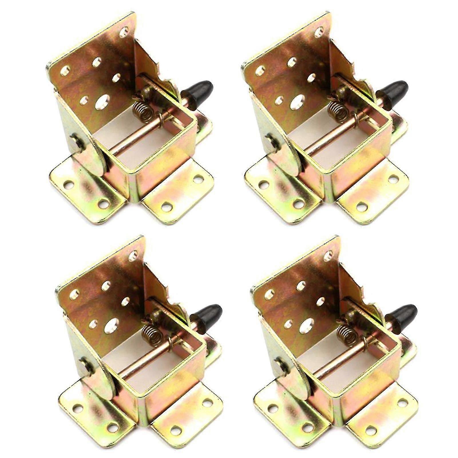 4pcs Self Locking Hinge Strong Bearing Capacity Iron Folding Hinge Table Leg Brackets Folding Tools Qinhai