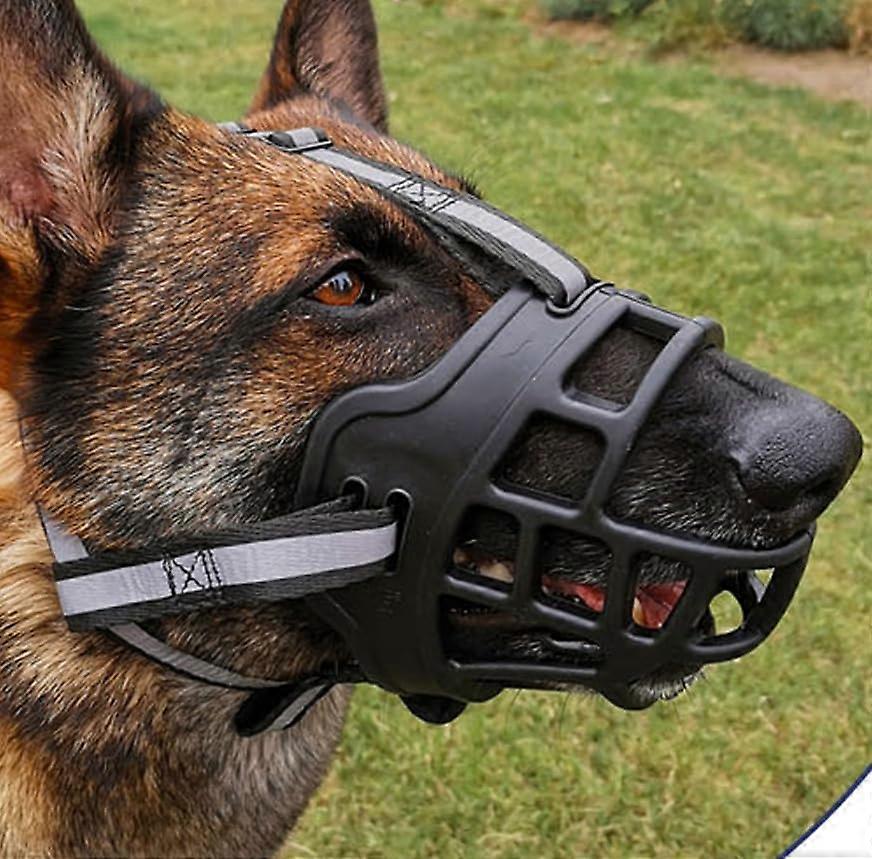 Muzzle for dogs, silicone dog basket muzzle, multicolored, multiple sizes (Black, XXL) XXL Black