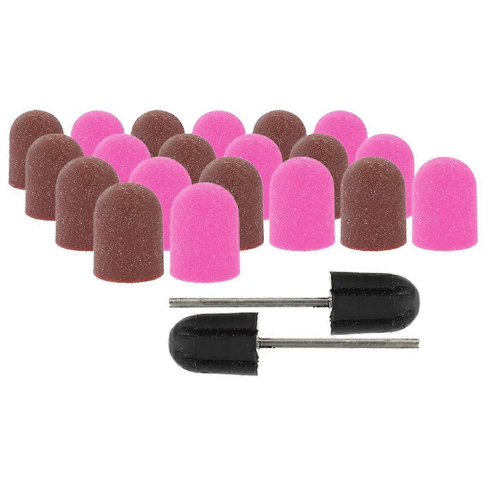 20pcs Nail Drill Bits for Polishing Sander Sleeves for Fingernails Nail Art Sanding Cap and Bits for Cuticles