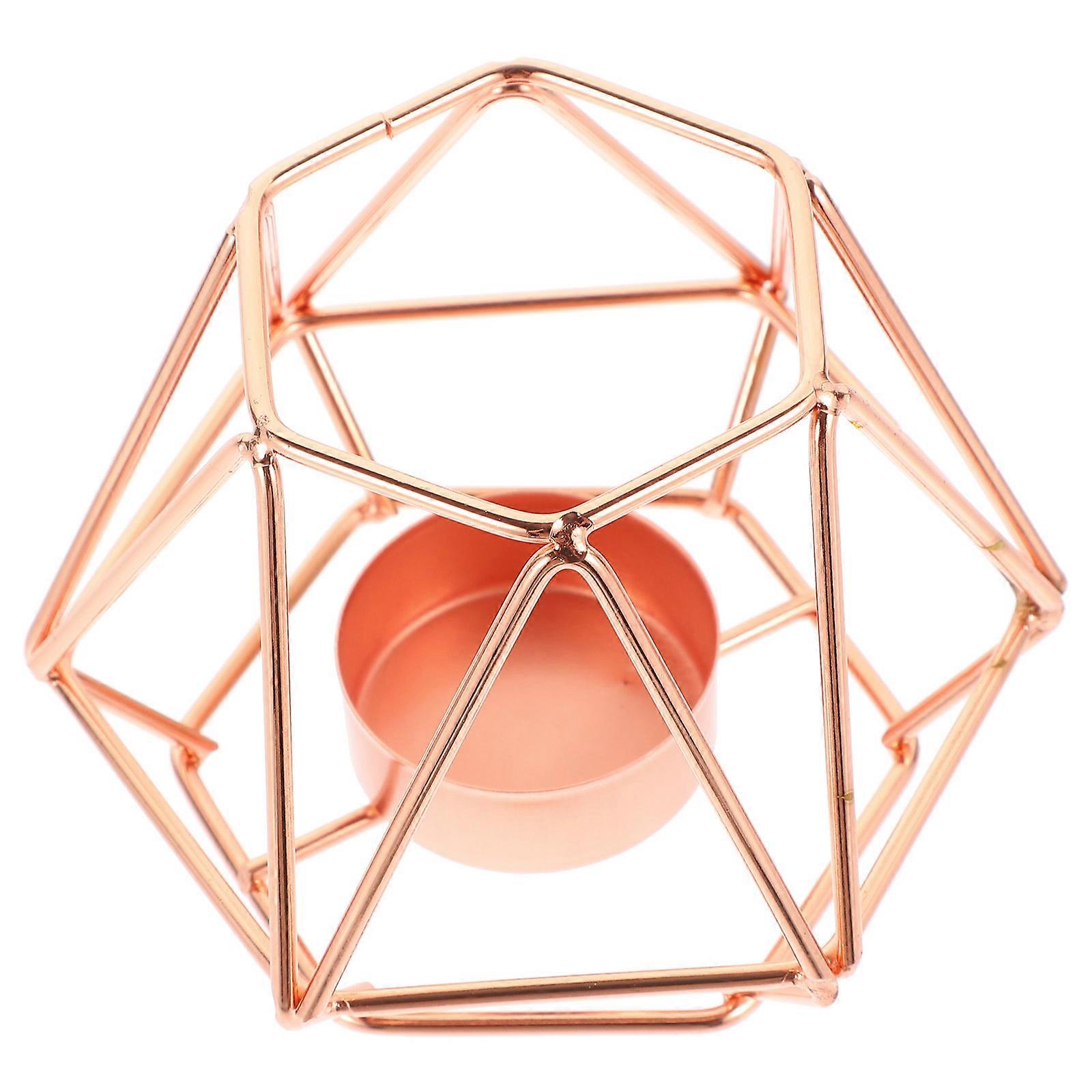 Geometric Metal Candlestick Holder 2pcs Tealight Candle Holders for Table Decor