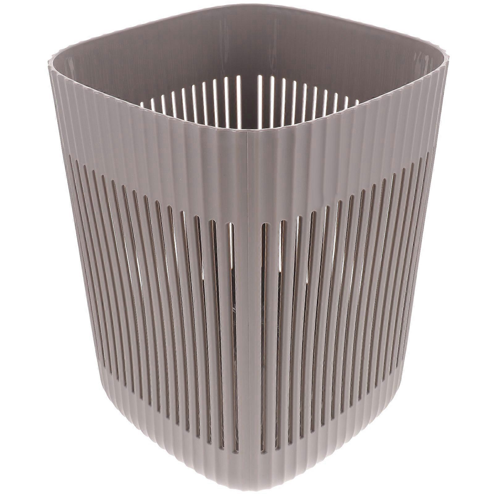 Dark Grey Plastic Trash Can for Storage Use Style Fits Most Decor 10.5 Inches