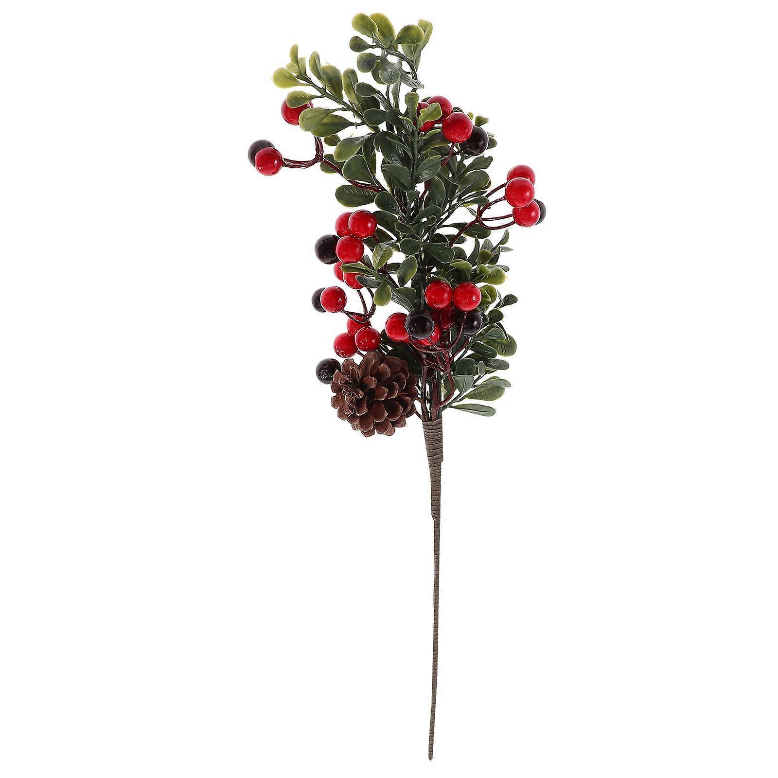 Realistic Pine Branches with Red Berries and Pine Cones for Easy Holiday Decor – Ideal for Home, Office, Centerpieces, Wreaths, and Garlands