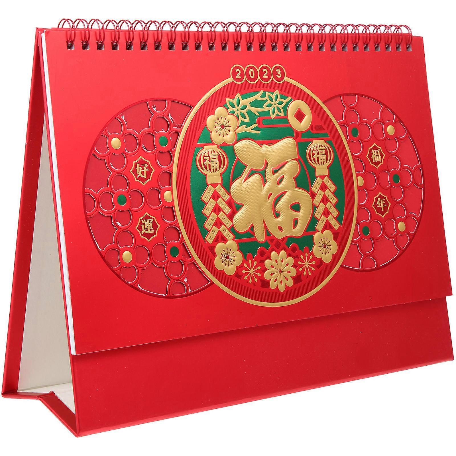 Multi-functional Table Calendar Decor 2023 Year Calendar For Office Use Triangular .5X8X20CM Date Viewing 1Pack