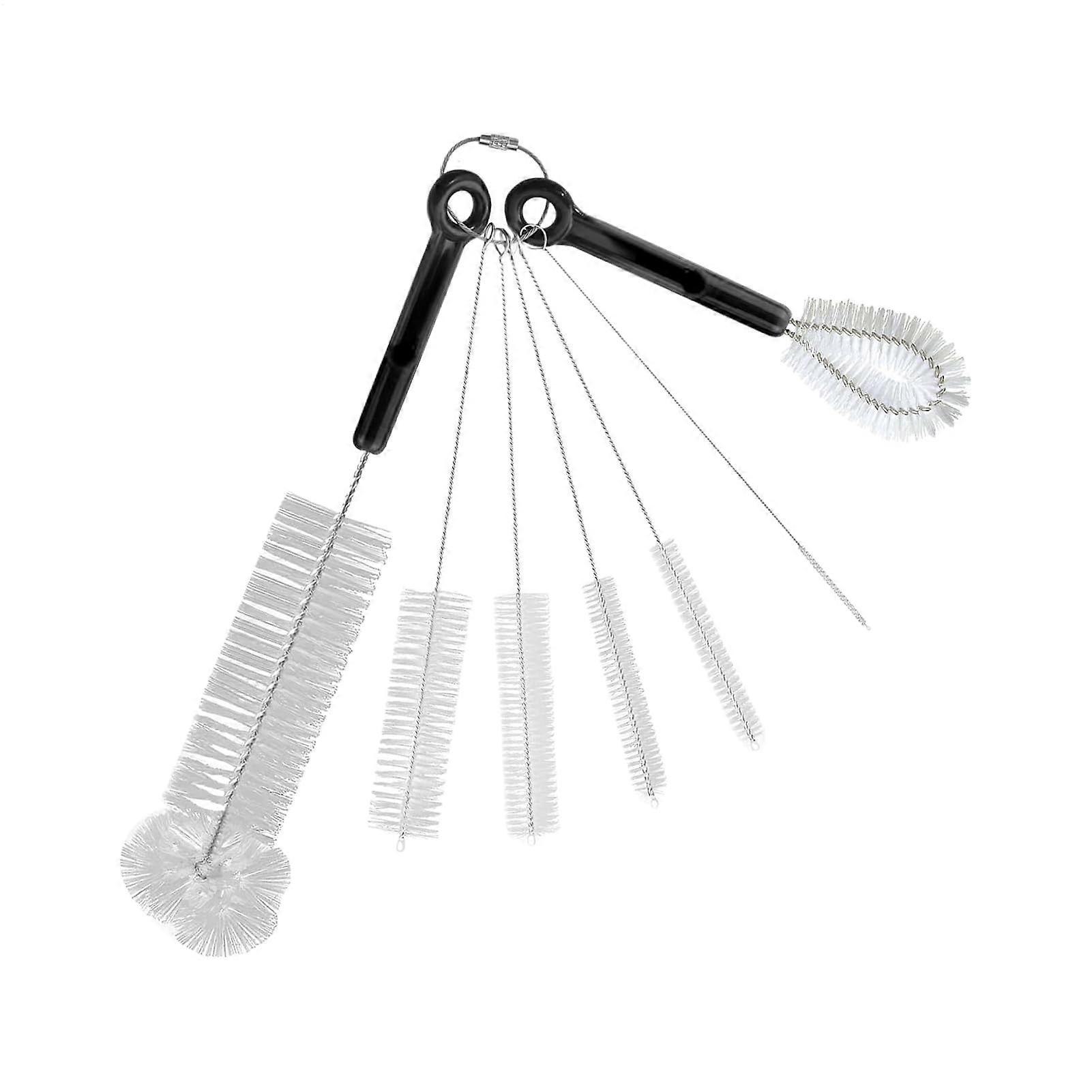 Bottle Cleaning Set - Flexible Baby Bottle Brush Kit, 7-Piece Multi-Functional Straw Cleaner with Tumbler Lid Brush and Narrow Neck Bottle Cleaner