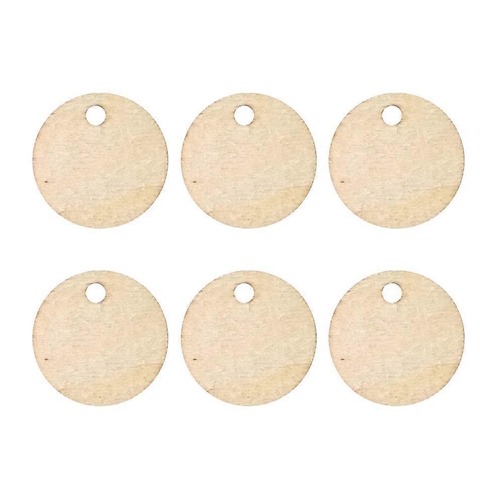 50pcs Round Wood Discs with Holes – Unfinished Wooden Circles for Crafts, DIY, Door Hangers, and Home Decor – 2cm