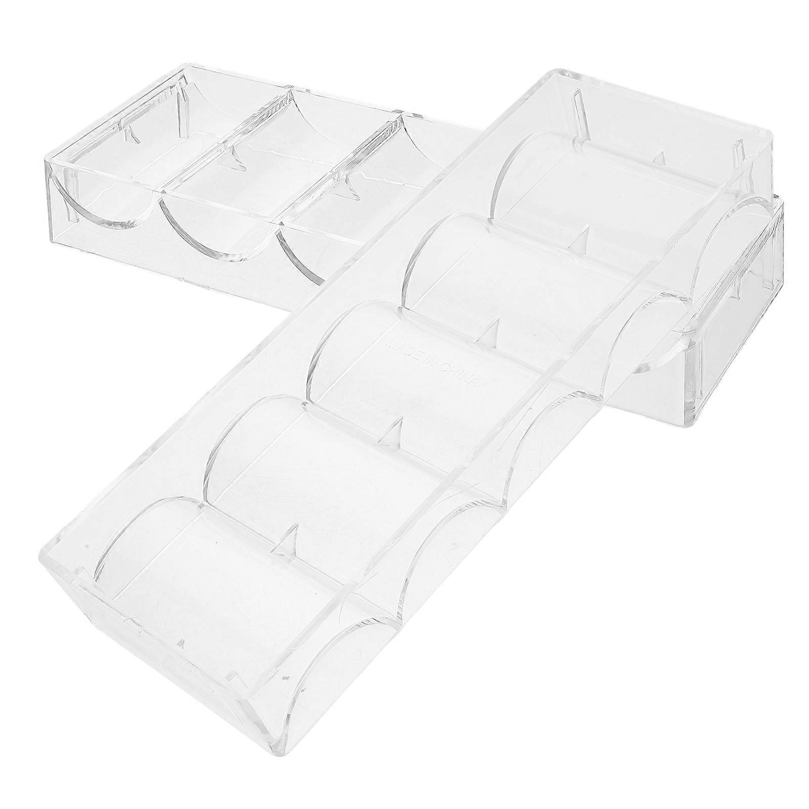 Stylish Chip Storage Case For And Home Gatherings Featuring Rectangular Shape And Clear Construction With 100 Capacity 2Pcs