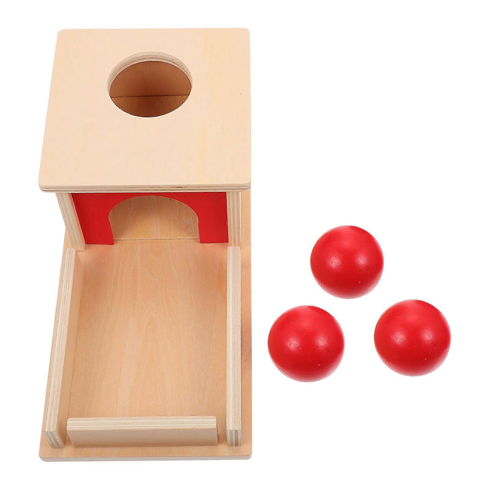 Developmental Toys Teaching Box For Early Education Learning Aid In Red Wood Material 1Set