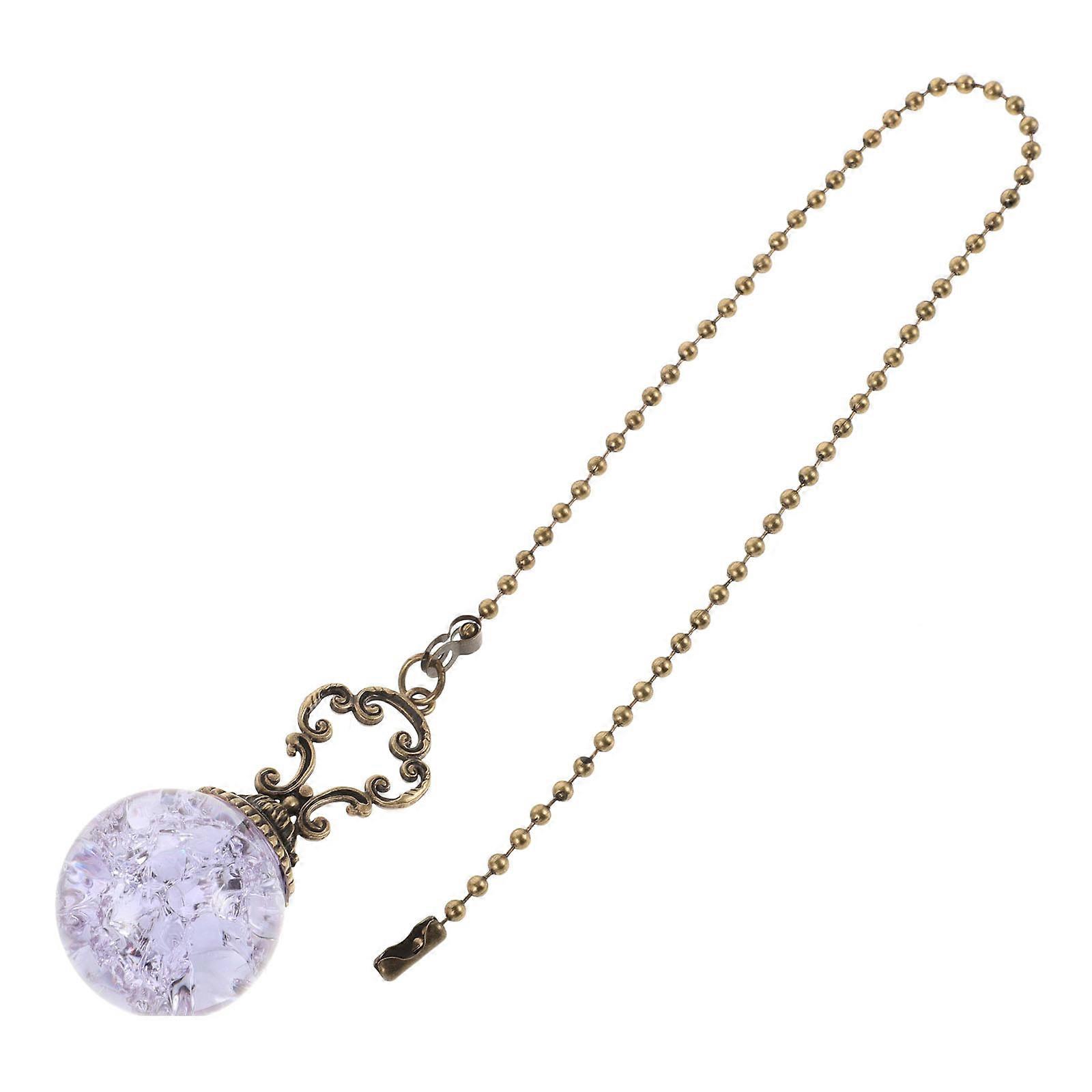 Artificial Crystal Lavender Pull Chain for Ceiling Fan and Lighting Fixtures Decorative Extension 6.5 Inches