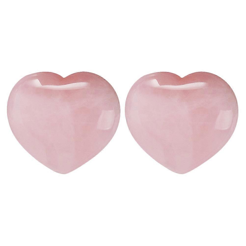 Heart-Shaped Crystal Pendant Jewelry Supplies 2Pcs DIY Accessories For Family Craft Projects Pink Color Durable Design