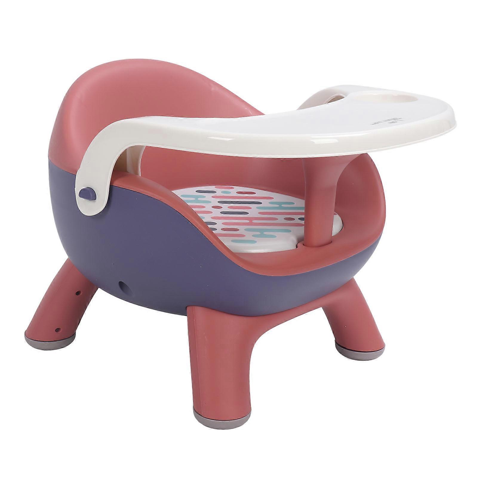 Baby Dinning Chair with Backrest Sound Cushion Safety Spine Support Toddler Feeding Chair Coral Red