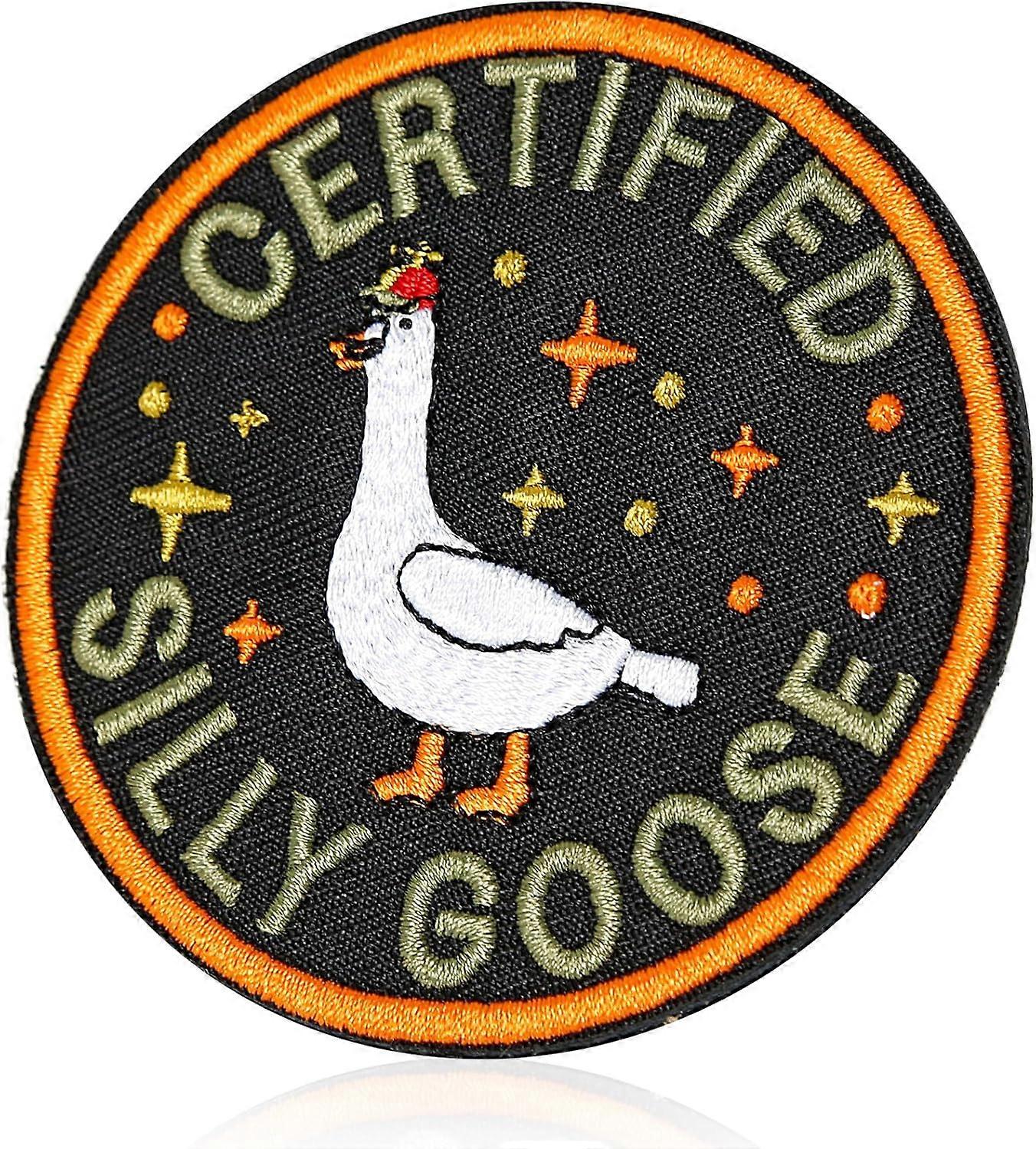 Funny Goose Hook and Loop Patch, Colorful Embroidered Patch