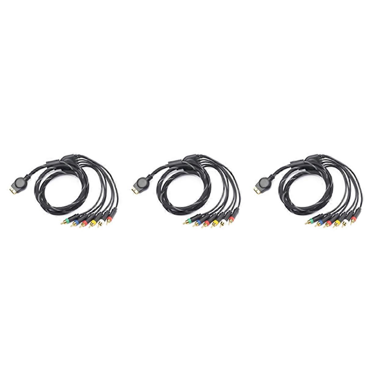 3X Suitable for PS2/ Component Cable 1.8M Suitable for PS 2/3 High Resolution Game Cable Accessories