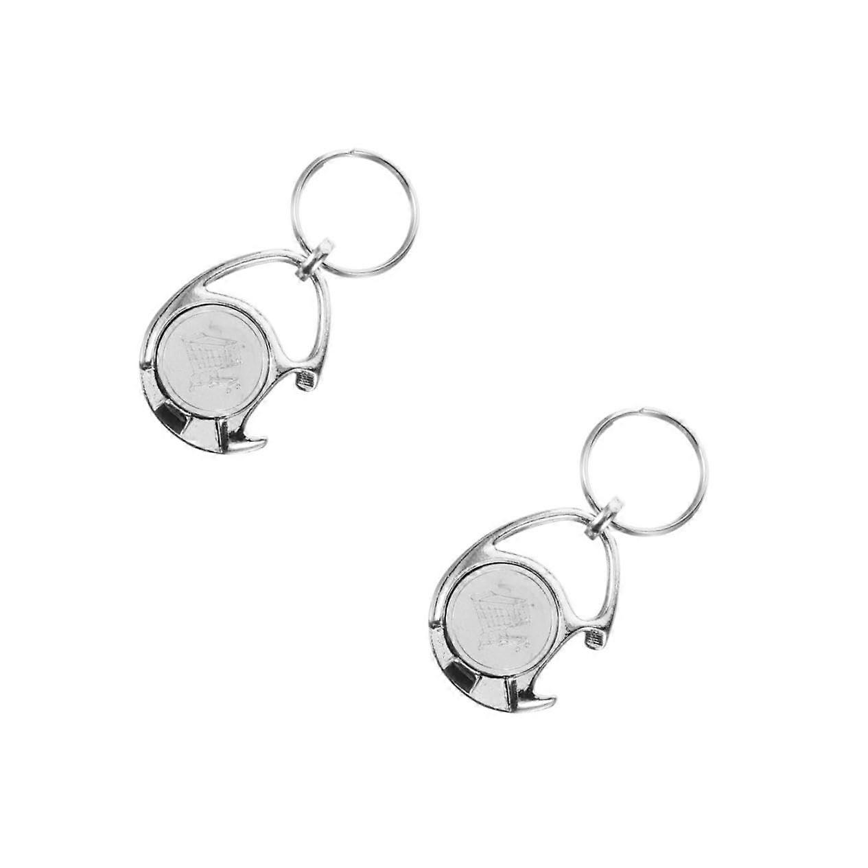 Shopping Trolley Keyring with Bottle Opener Made of Portable Shopping Chip and Trolley Token Durable and Practical for Everyday Use 2
