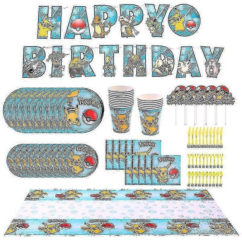 عيد ميلاد بوكيمون بيكاتشو حزب لوازم أدوات المائدة المتاح مفرش المائدة ورقة كوب لوحة الطفل يستحم مجموعة الديكور هاي