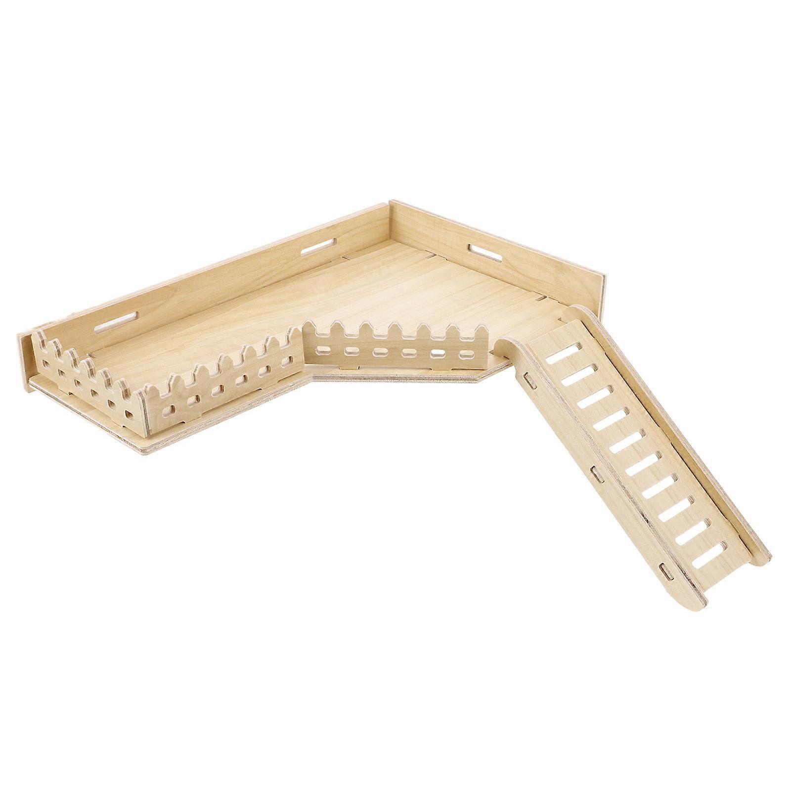 Hamster Ladder Platform Comfortable Resting Area Guinea Pigs Gerbils Mice Cage Accessory Solid Elegant Design