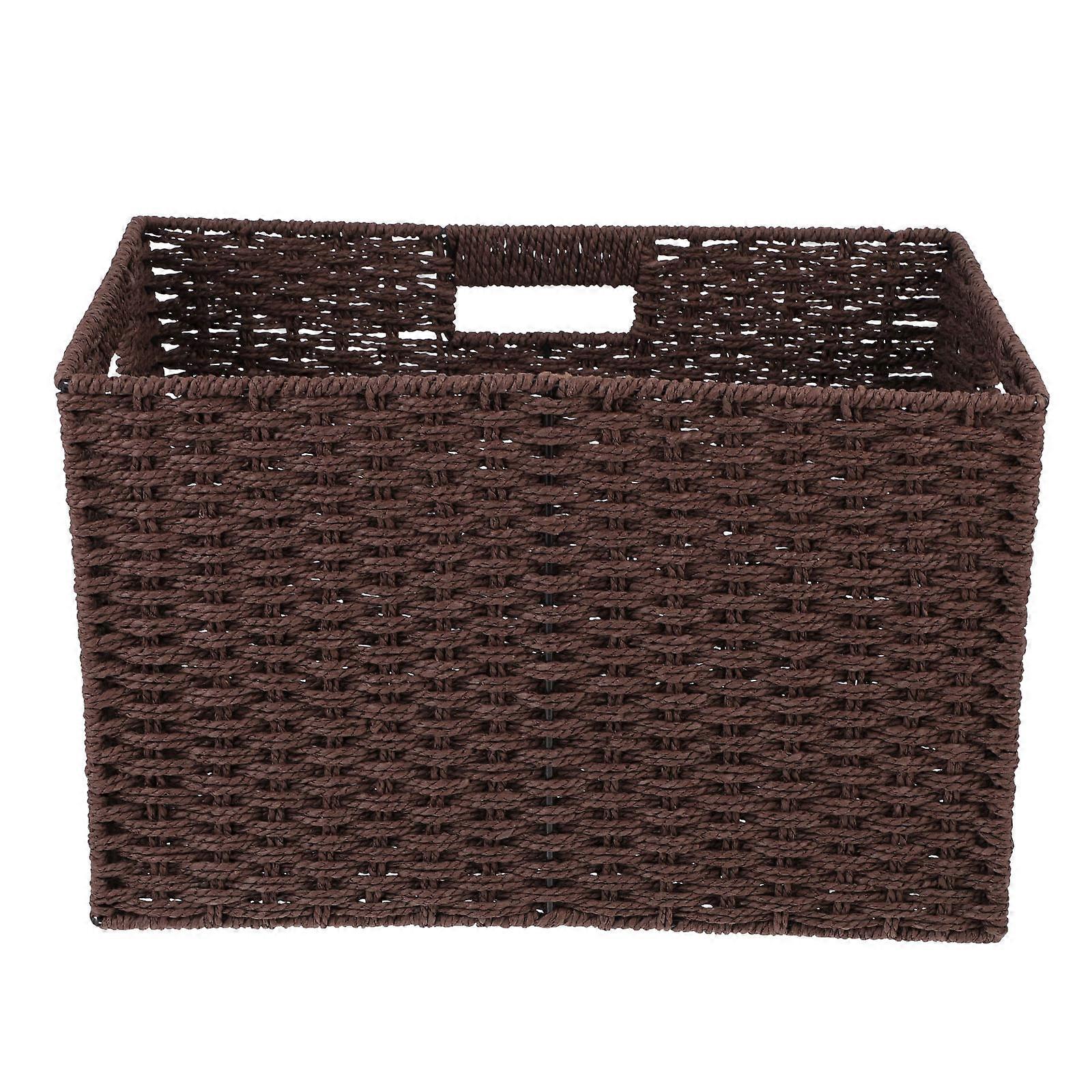 Coffee Woven Snack Basket for Storage Use 1Pcs with Handle Design