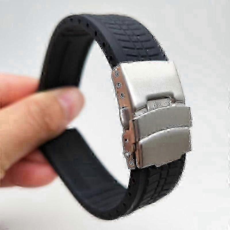 20/22 / 24mm المطاط قابل للطي مشبك حزام ممتد للماء الرياضة ووتش Bandk