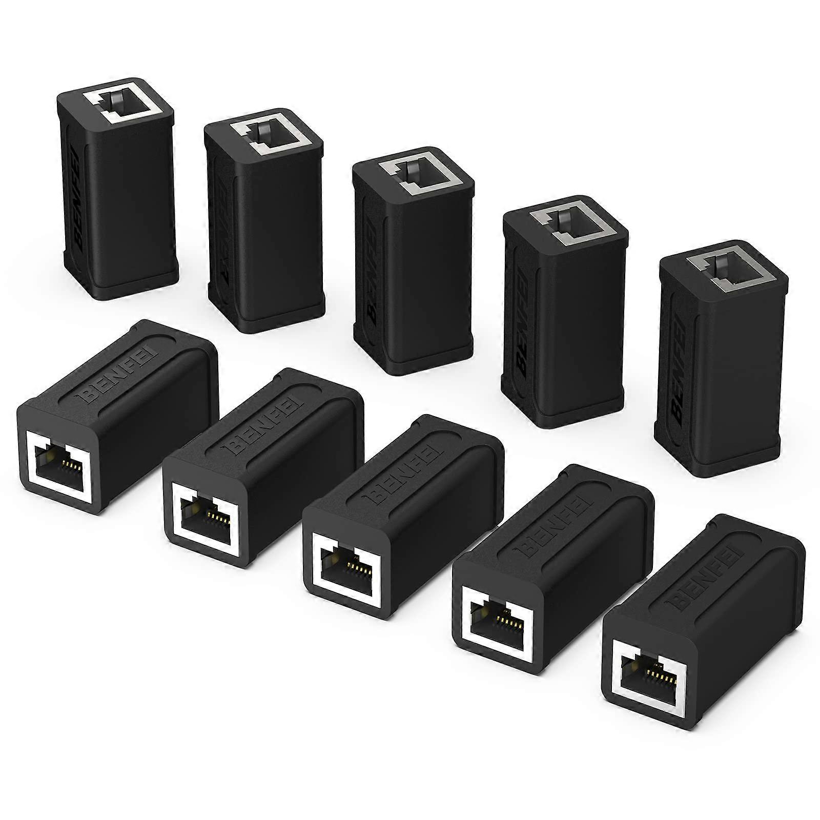 RJ45 Inline Coupler Cat7 Cat6 Cat5e, Female To Female, Ethernet, Pack Of 10