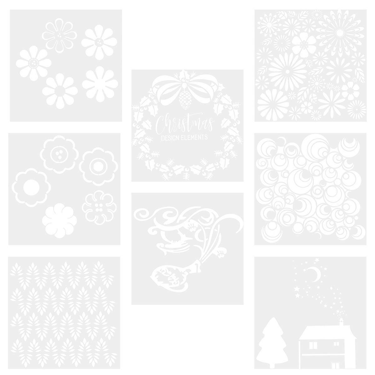 Colorful DIY Stencil Template Set 12Pcs Great For Engaging Family Activities And Encouraging Artistic Expression