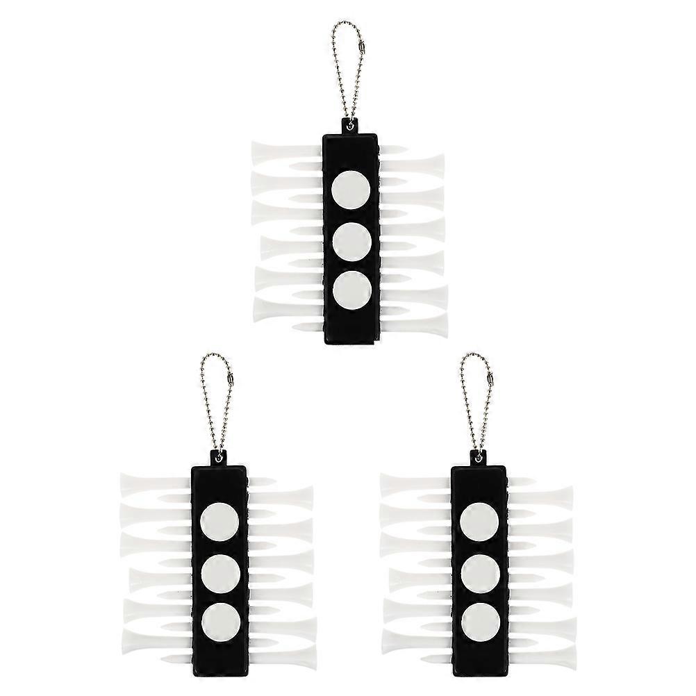 Plastic Golf Tees Holder 3Pcs Universal Fit Rectangular Design For Professional Golfers Durable Use