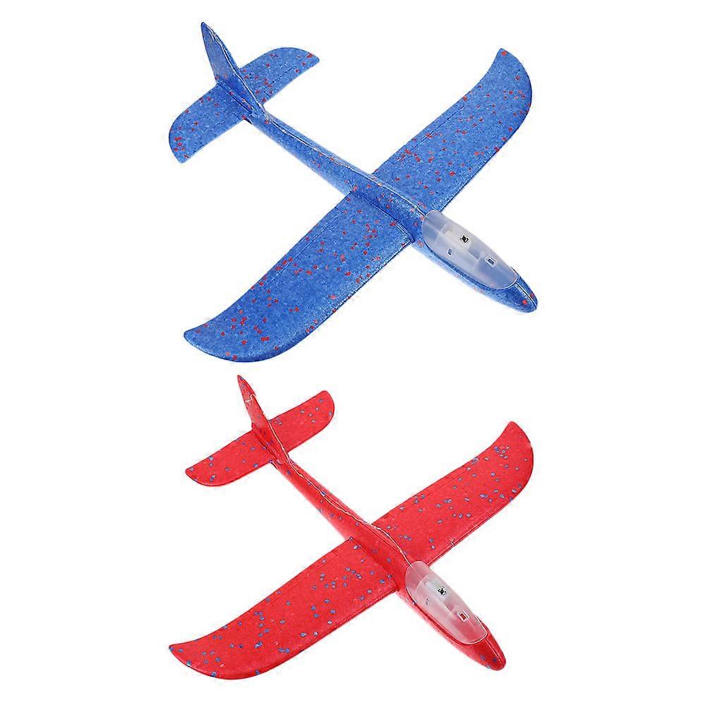 Interactive Glider Plane Children Outdoor Activities Assorted Color Foam Material Glow-in-The-Dark 2Pcs