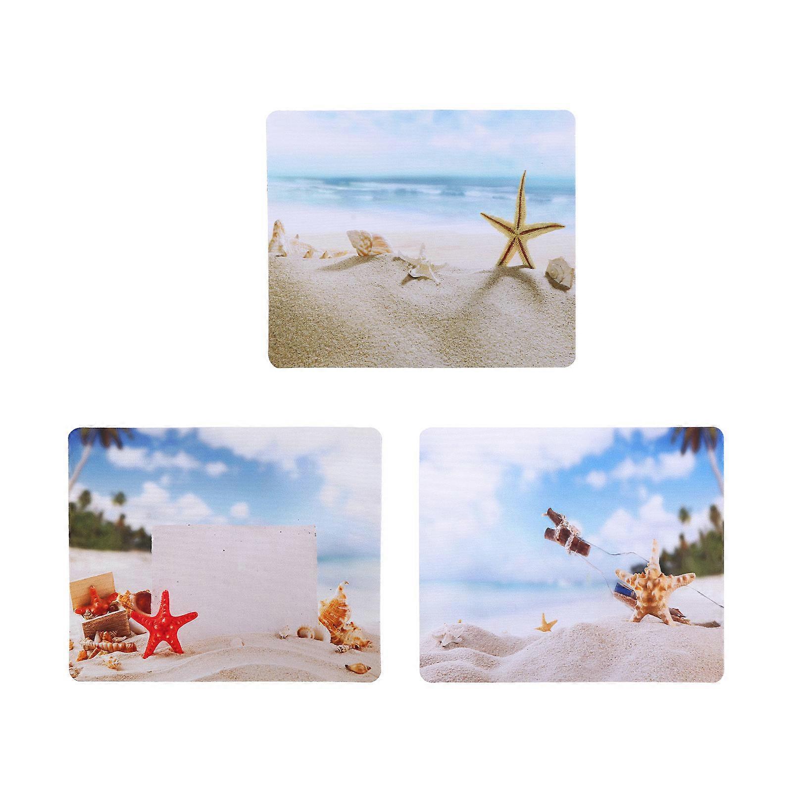 Ocean Pattern Mouse Pad For Gaming Office Accessories Table Protection 3Pcs