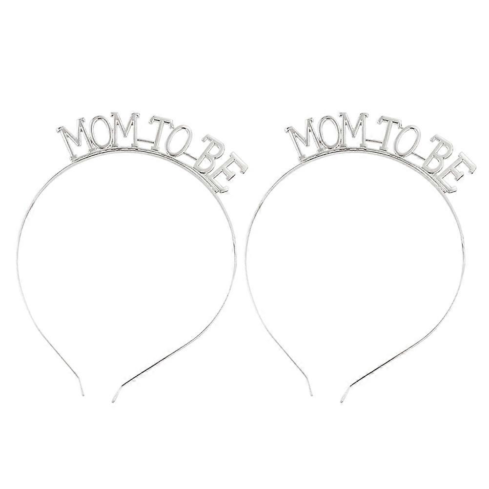 MOM TO BE Headband for Party Decoration Lightweight Alloy Silver Color One Size Fits Most Adults