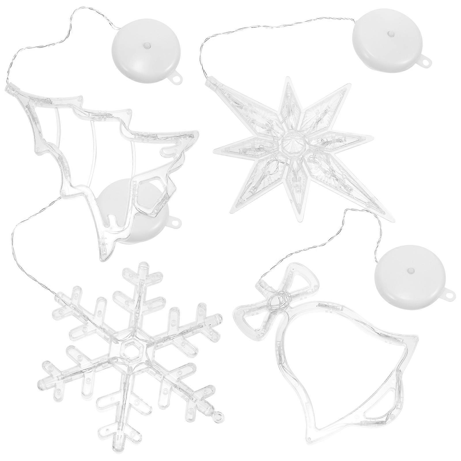 Suction Cup LED Decorative Lights 4Pcs For Christmas Celebration And Window Decoration With Stylish Design