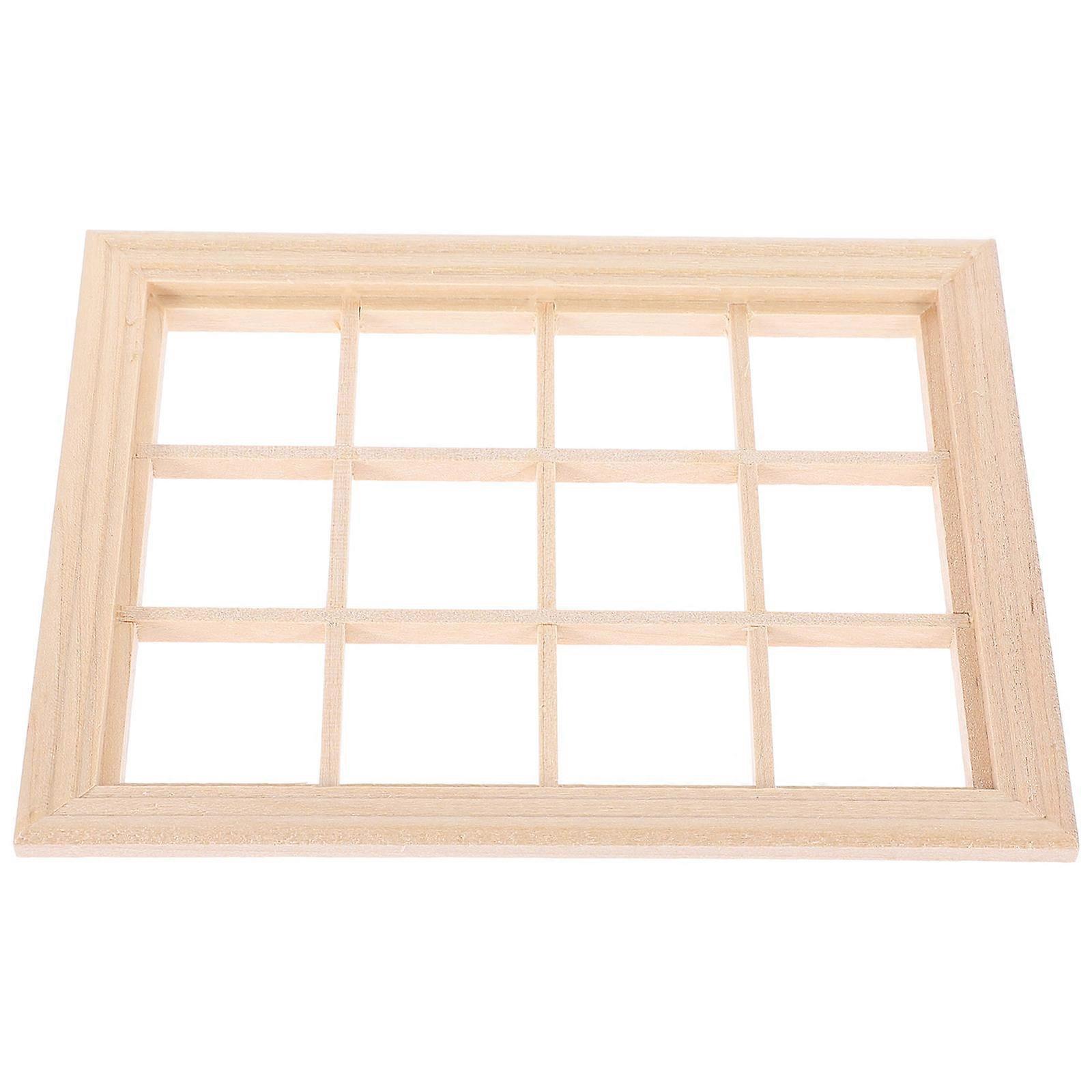 Simulation Window For Dollhouse Mini Wooden Frame Accessory For Children Set