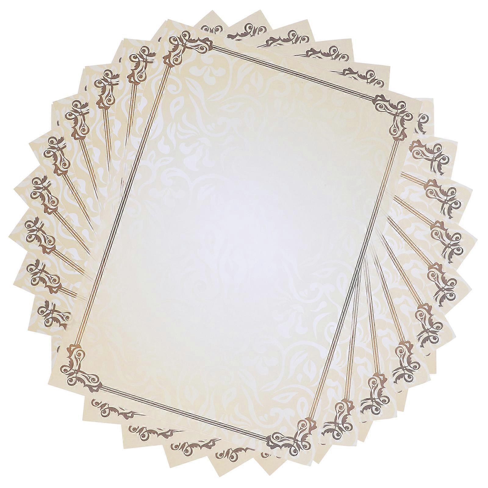 Certificates Paper Award Certificate Paper for Groups Yellow Specialty Paper Writable 50Pcs