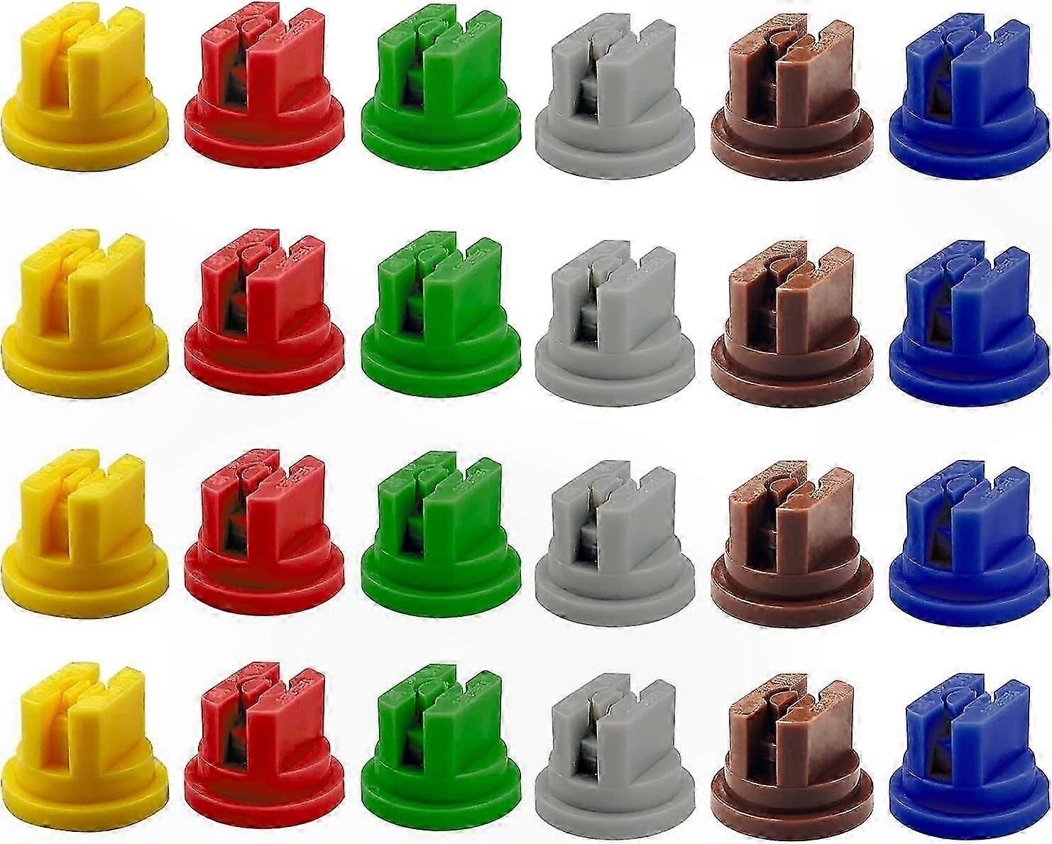 24-Pack Misting Nozzles with 110-Degree Spray Pattern, Plastic Fan Nozzle Tips for Agriculture and Forestry Applications