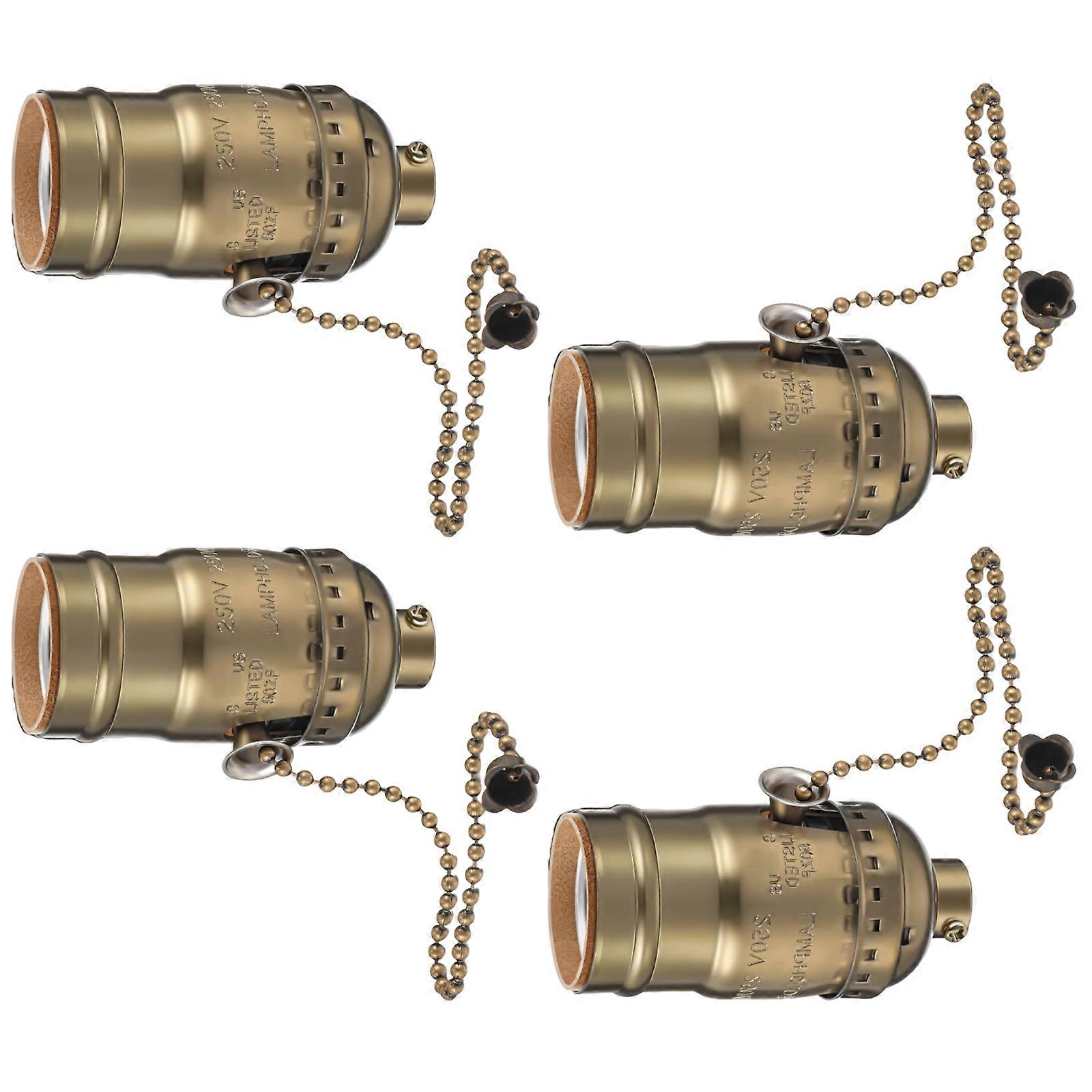 Pack of 4 E26 Light Socket High Temperature Safe Screw Base Bulb Holder Aluminum Texture Perfect for Commercial Use Multicolor