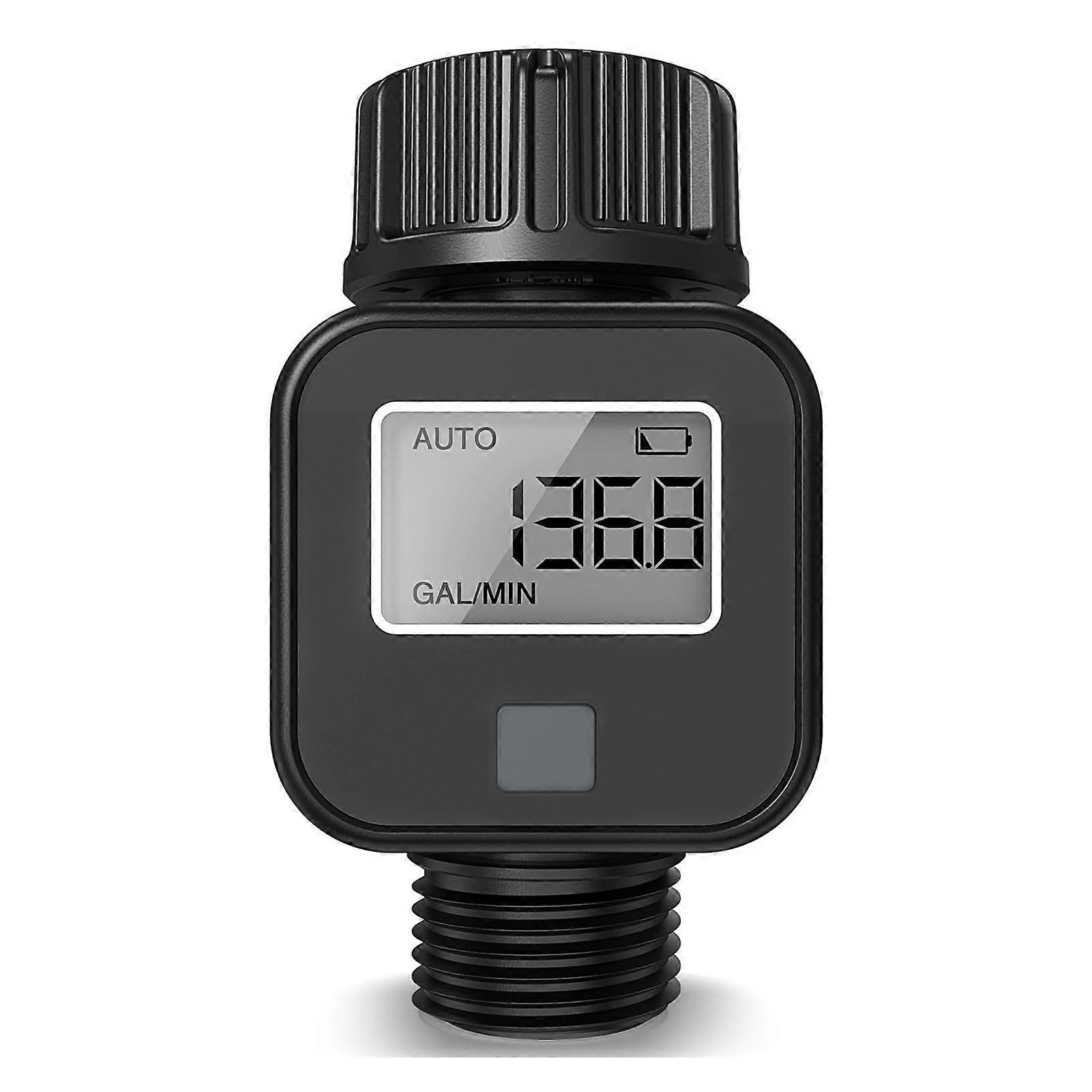 Liquid Flow Meter With LCD Display IPX5 Real-Time Flow Recorder For Garden And Lawn Irrigation And Pipe Diameters