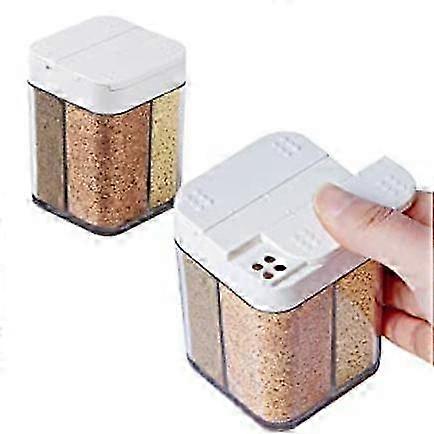 Plastic Salt and Pepper Shaker,4 Grids Empty Spice Dispenser